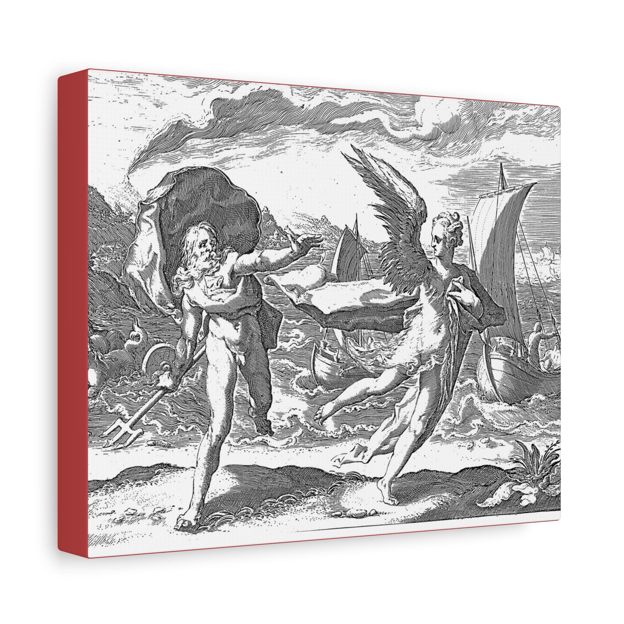 Classical Mythology Canvas Print — Antique Engraving Scene