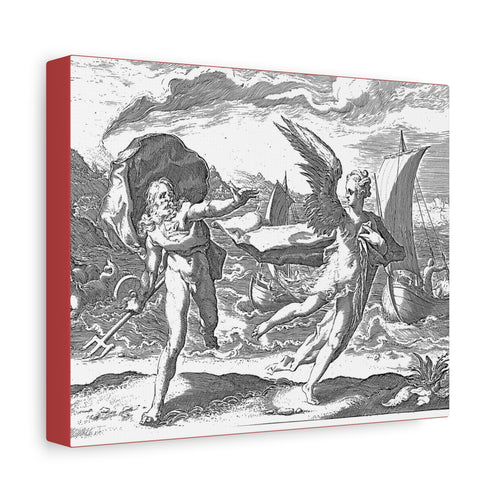 Classical Mythology Canvas Print — Antique Engraving Scene