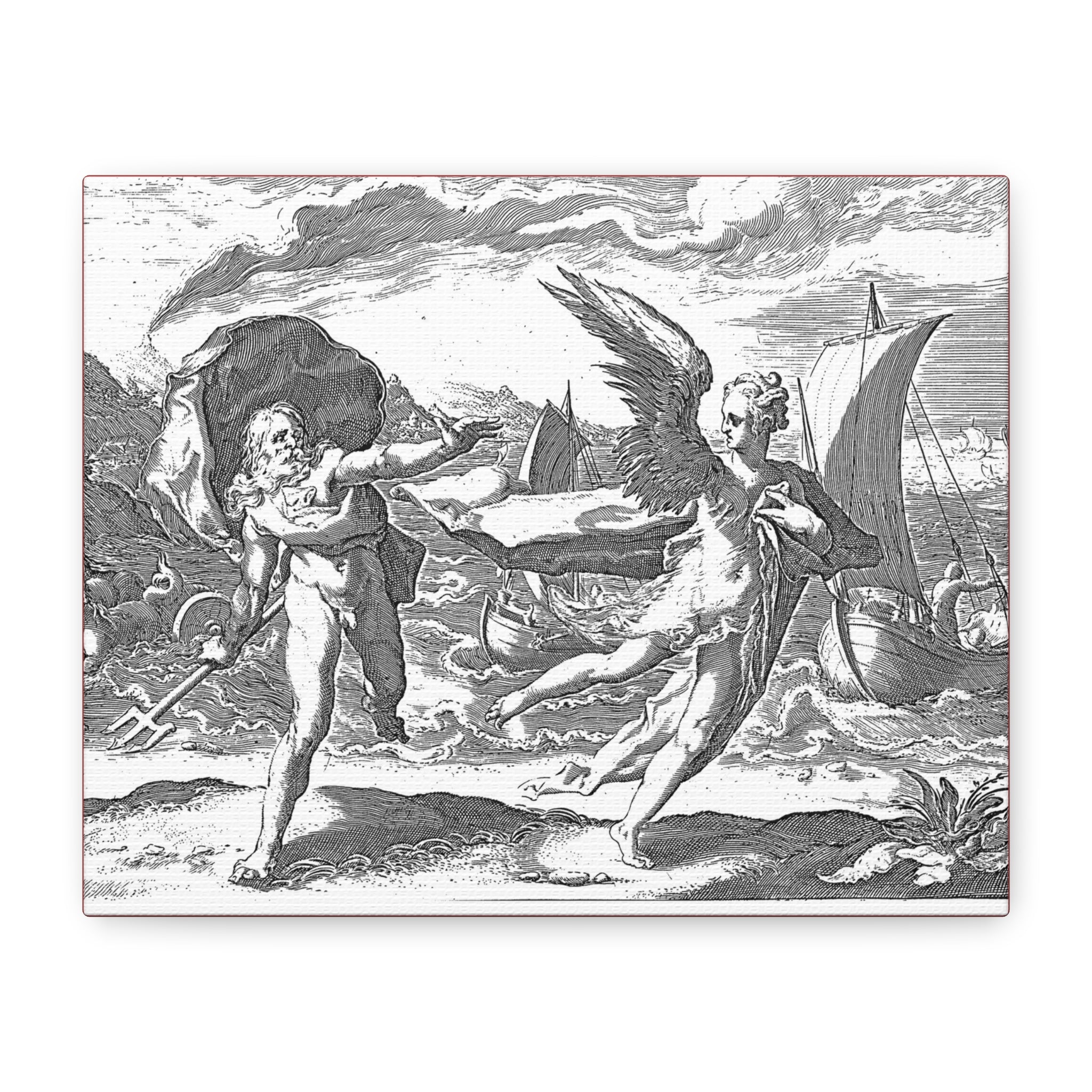 Classical Mythology Canvas Print — Antique Engraving Scene